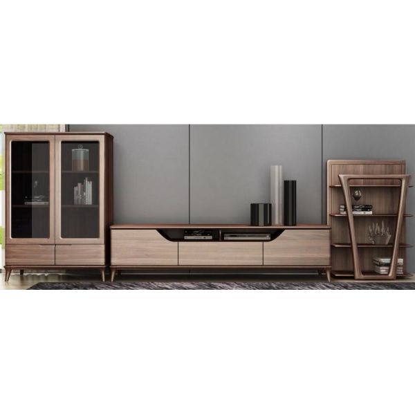 2017 New design of Interior Fitout Apartment Furniture Doube / King bed by Walnut wood for hot sale