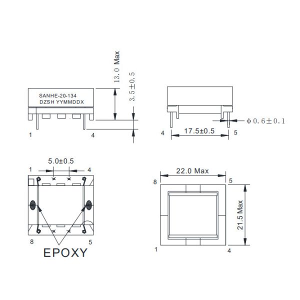 EFD20 220v 110v 12v 24v Doorbell Transformer 100KHz
