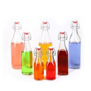 China 1000ml Glass Drink Bottles Coffee Juice Swing Top Glass Bottles on sale