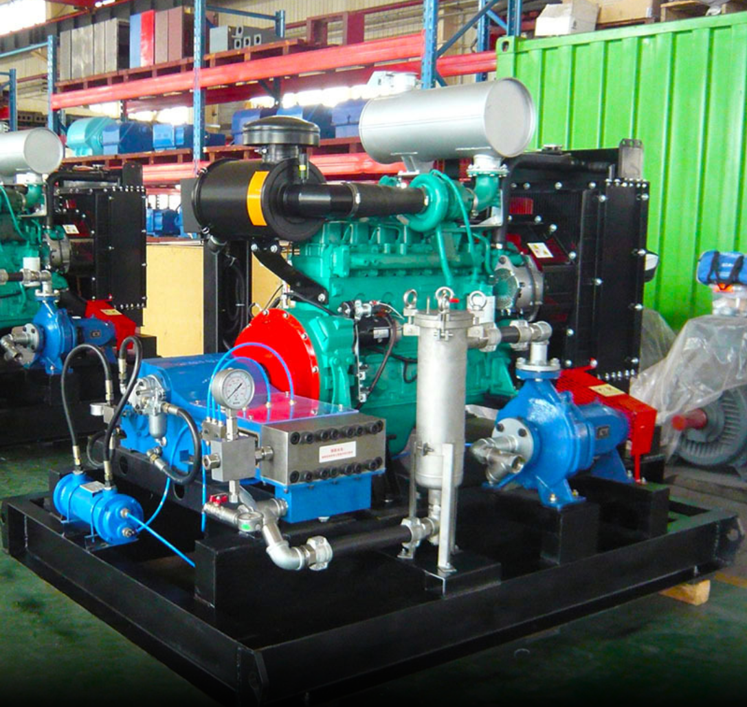 Diesel Driven Oilfield Pipeline Pressure Test Pump 15-480l/min High Pressure Plunger Pump