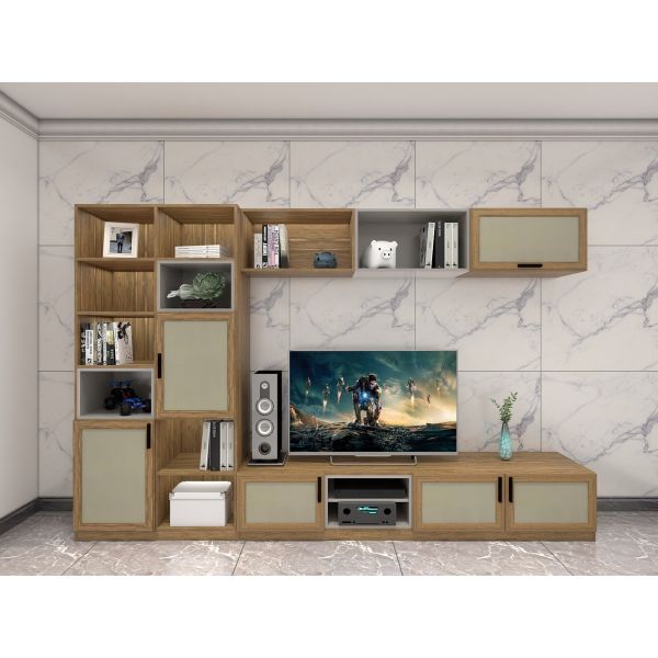 Integral Wall Cabinet Display Shelves And TV Floor Stand With tall made by china closet factory