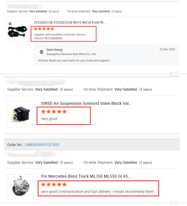 2213200438 2213205313 2213209313 Mercedes-Benz Air Suspension Parts