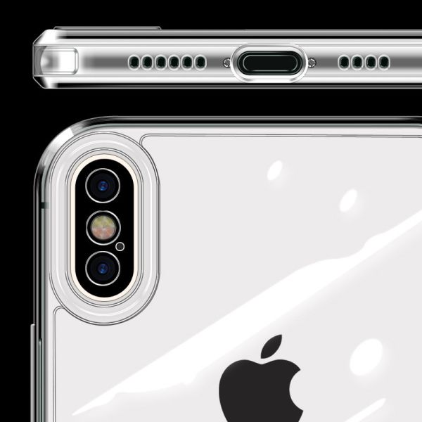 TPU Edge Glass Back Hybrid Scratch Proof Phone Cover High Transparency Impact Buttons