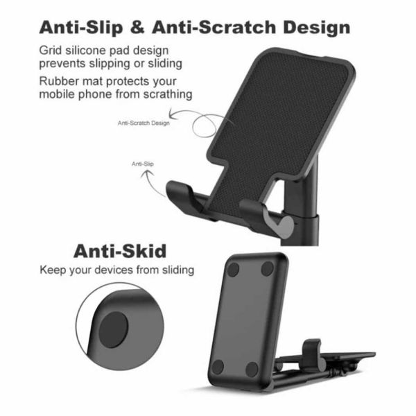 Height Adjustable Folding Desktop Phone Stand 130mm Phone Holder Desk Mount
