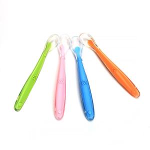 China Christmas Gift Silicone Baby Spoon Colorful For Baby Girl / Boy Flexible wholesale