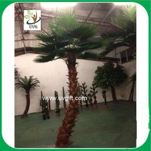 China UVG PTR034 indoor airport decoration curved trunk artificial coconut trees palm tree price wholesale