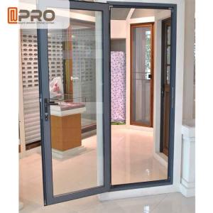 China Long Life Span Tempered Glass Door , Double Swing Modern Aluminium Doors shower door hinges types exterior hinges wholesale