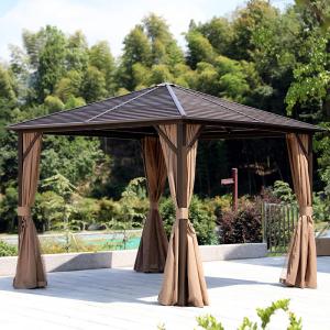 Buy cheap Metal Roof Gazebo Outdoor Garden With Curtains And Mesh Cover Gazebo Canopy from wholesalers