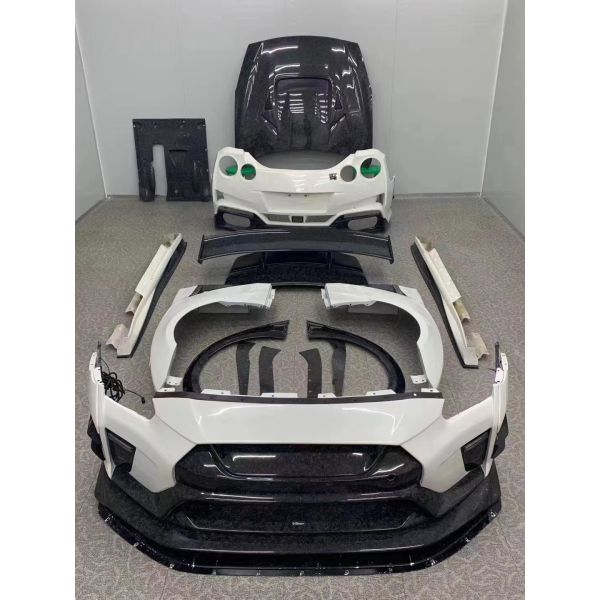 For Nissan GTR Body Kit GTR R35 Upgrades the VARIS-style Carbon Fiber Front and Rear Bumper Spoiler Body Kit