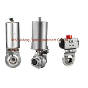 China SUS304/316L Sanitary Stainless Steel Pneumatic Butterfly Valve wholesale