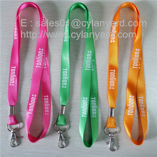 Nylon Ribbon Lanyard factory China, custom printed nylon neck ribbon with rivet