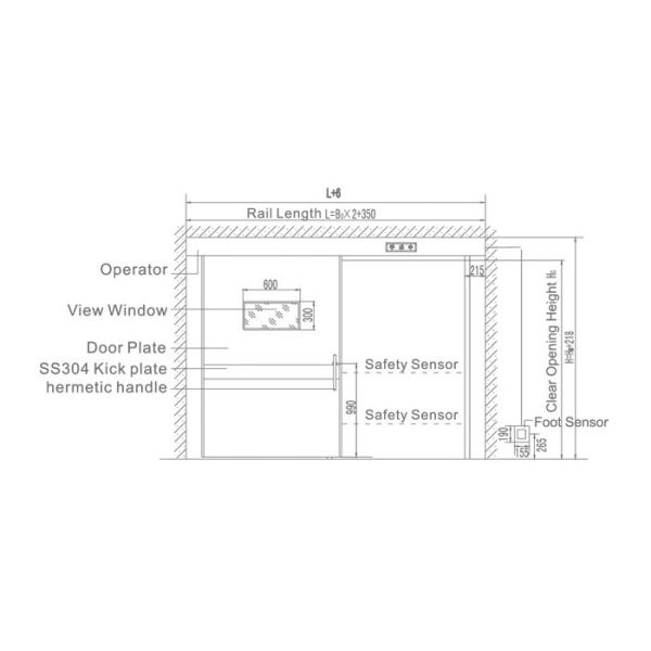Hospital Stainless Steel Electric Sliding Door For Operating Room