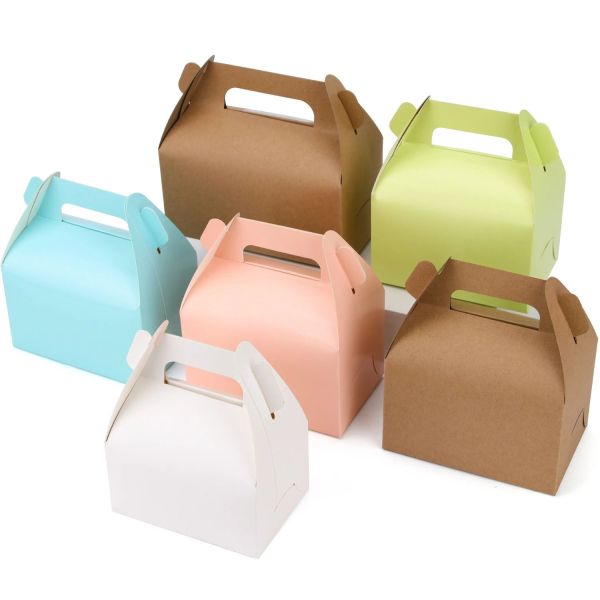 Coated Paper Takeaway Cake Packaging Box For Small Business Gold Foil Printing