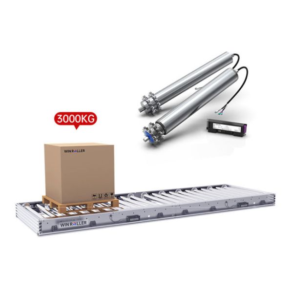 Heavy Pallets Sprocket Drive Motor Roller Conveyor Line Drum Diameter 76mm