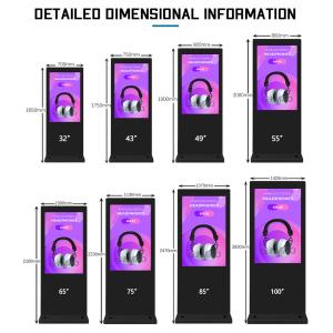 Floor Standing Vertical Mobile Capacitive Infrared Touch Screen Advertise