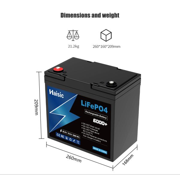 25.6V 50Ah 1280Wh Lithium Phosphate Battery Deep Cycle 6000times Ganfeng Cell