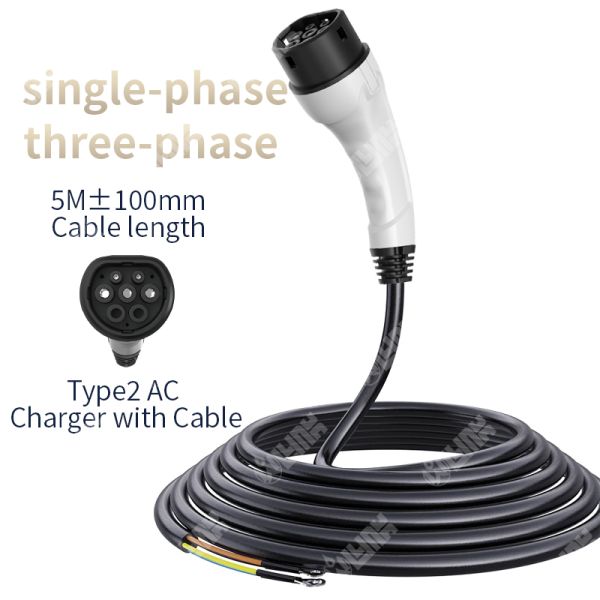 0link Type2 EV Charging Cable AC 48A 250V 1Phase IEC 62196 Mode2 Ev Charger Cable Type 2 EV Charging Plug Gun Cable