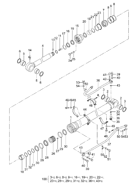 4640118 Arm Cylinder Seal Kit For HITACHI ZX330-3 Excavator Hydraulic Cylinder