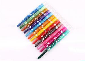 China Eco-friendly fancy 12 colors  Non-toxic wax crayon set/ 12 colors rotating body crayon for children wholesale