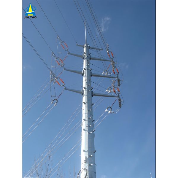 Power Transmission Tower Galvanized Steel 35m High Voltage Electric Grid Urban Areas Stable