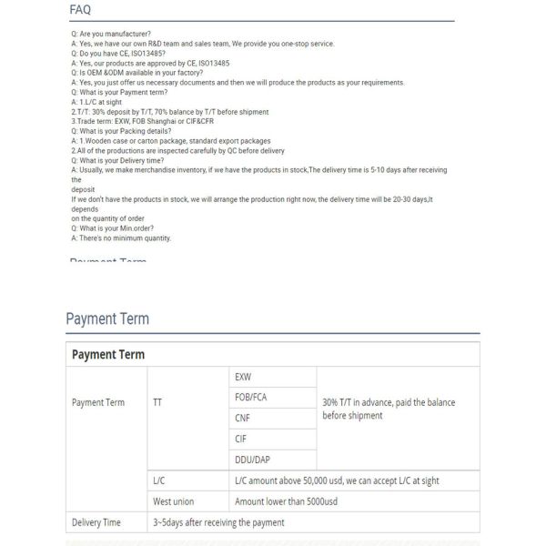 ODM Med Surg Hospital Bed Carbon Fiber Clinic Multifunctional Surgical Table