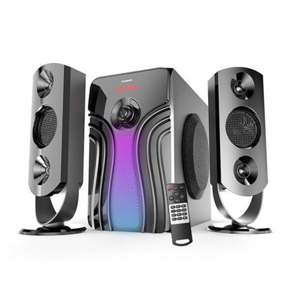 Coomaer 2.1CH RGB Gaming Speaker System, Heavy Bass Woofer, 30W+10W*2 Output, 5