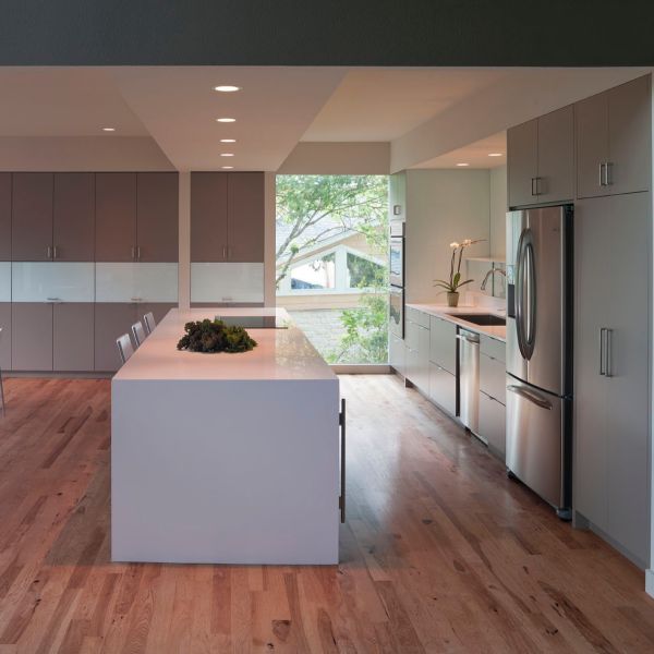 Metallic Grey PVC Kitchen Cabinet Modern Modular Wood