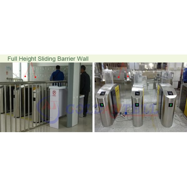 zk access reader Half height or Full High Turnstile Retractable Glass Barrier , speed gate for indoor theater
