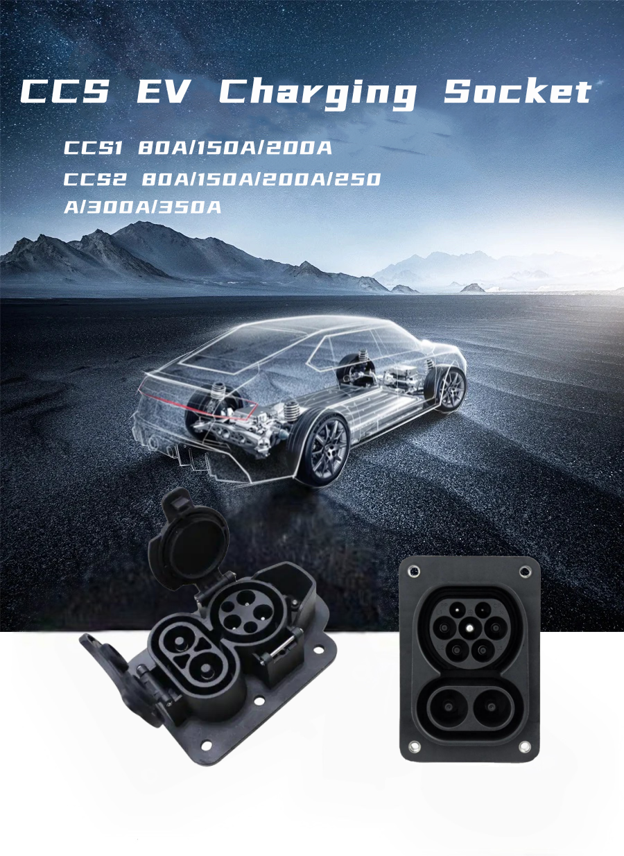 DC Fast Electric Vehicle EV Charging Station CCS2 CCS1 Combo1 Combo2 Inlet Socket EV Connector CCS2 EV Charging Socket