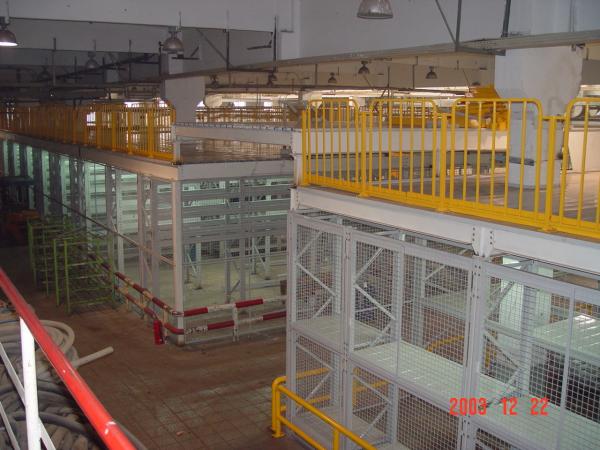 Quality Multi Tier Racking System Multilayer Shelf Racks With Staircase / Railing for sale