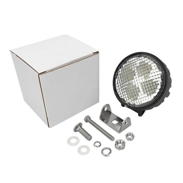 12W Round Flood Beam Tractor Light 10-36V LED Headlight for Agriculture Machinery