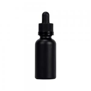 China Graduated Child Resistant Glass Droppers For Essential Oils Matt Black wholesale