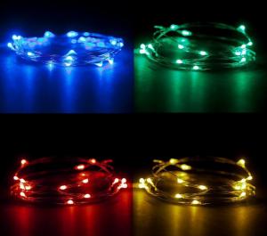 China CR2032 Battery Operated 2m Colorful Micro LED Copper Wire String Lights For Christmas, Party, Festival Decoraction on sale
