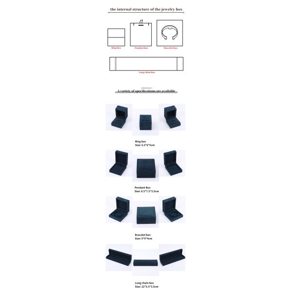 Customized Dark Velvet Jewelry Box for Luxury Necklace Earrings Bracelet Ring 9*9*4cm