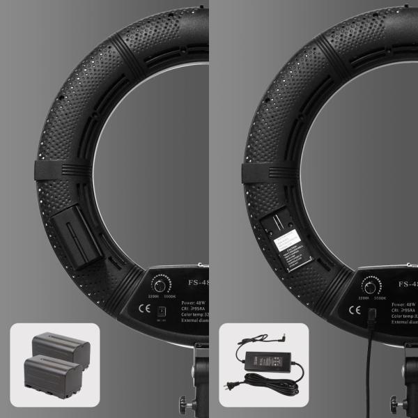 Yidoblo 48W Ring Fill Light Lamp 18 Inch Photo Light Manufacturer High Quality Bicolor Bright LED Ring Light With Holder