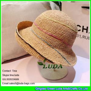 China LDMZ-006 natural raffia straw crochet women beach hats wholesale