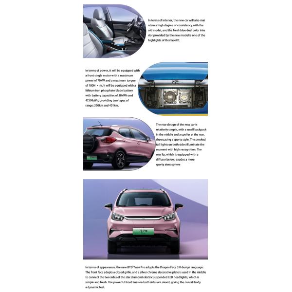 2023 China New Energy Vehicle 4 Wheel SUV Cars Byd Yuan Pro EV Electric Car