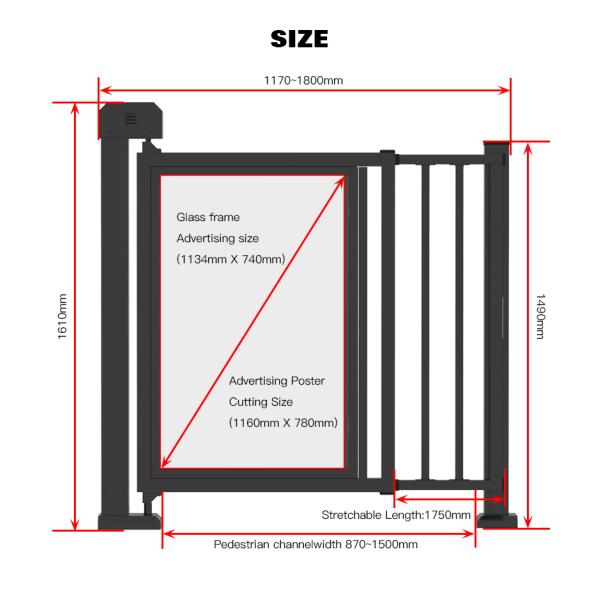 Industrial-grade 60W Brushless DC Motor 304 Stainless Steel Advertising Gate