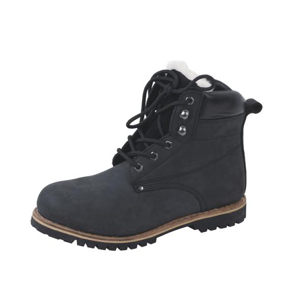 Industrial MJ-10 Leather Working Shoes with Warm Campela Lining and Durable PU Outsole