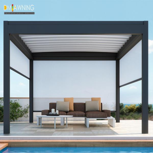Aluminum PVC Pergola Canopy Roof Pergola Hotels Modern Front Door Waterproof Retractable Awning