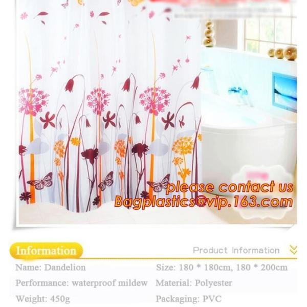 Custom Polyester Printing Shower Curtain, waterproof fireproof hook kids bathroom shower curtains, PEVA Shower curtain f
