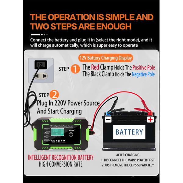 Caravan PWM Smart Battery Charger 12V 6A With Pulse Repair