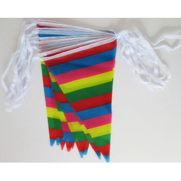 Polyester Bunting Triangle Pennant Banner Small Size Installed At Heavy Duty Rope