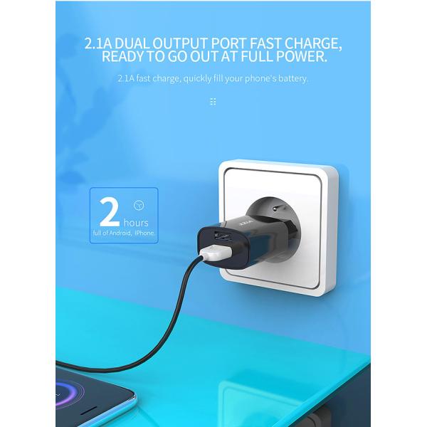 portable Dual USB Ports fireproof T18 Fast Phone Chargers