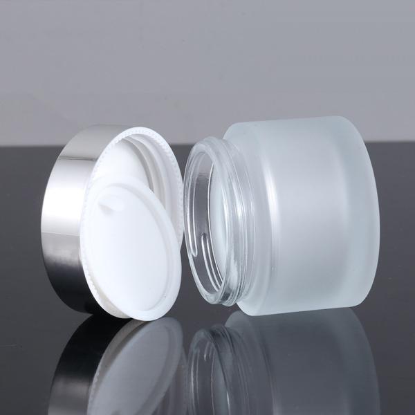Clear Frosted Skincare Transparent Glass Jars Cosmetic 30ml 50ml 50g