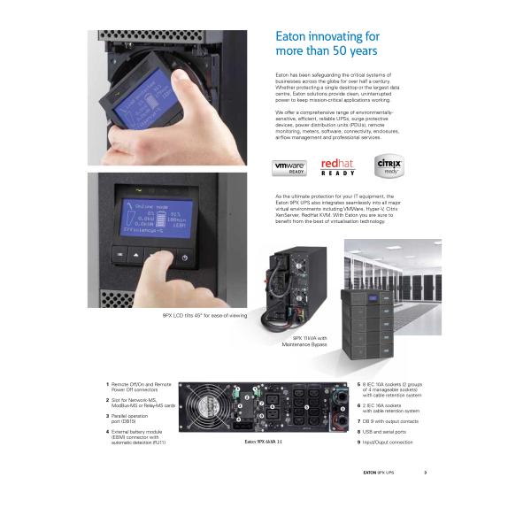 Eaton 9PX UPS 1KVA 2.2KVA 3KVA 5KVA 6KVA 8KVA 11KVA Rack/Tower UPS for Computer/Networking