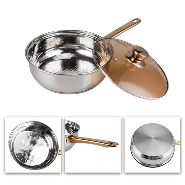 6pcs Cookware Set Stainless Steel 201 Kitchenware Cooking Milk Soup Pot Set