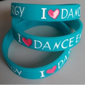 China Debossed Silicone bracelet with filled ink wholesale