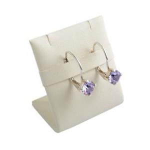 White Leatherette Stud Earring Holder , Beautiful Decoration Earring Stand For