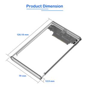 USB 3.0 Type-C 2.5-inch SATA HDD Enclosure with Transparent Case